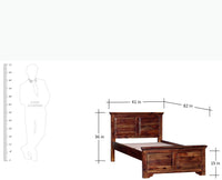Baku Sheesham Wood Single Size Bed - Single Size Bed - Furniselan-Teak-Finish