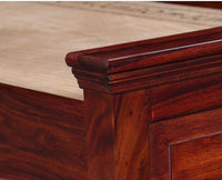 Baku Sheesham Wood Single Size Bed - Single Size Bed - Furniselan-Maple-Finish