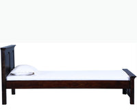 Baku Sheesham Wood Single Size Bed - Single Size Bed - Furniselan-Grey-Finish