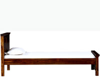 Baku Sheesham Wood Single Size Bed - Single Size Bed - Furniselan-Teak-Finish