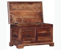 Bamako Solid Wood Storage Trunk Box - Trunks & Cabinets - Furniselan - Teak-Finish