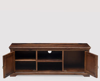 Bandung Solid Wood Two Doors TV Cabinet-Teak Finish - Tv Cabinet - Furniselan - Teak-Finish