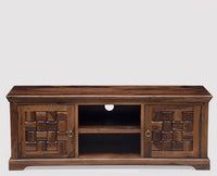 Bandung Solid Wood Two Doors TV Cabinet-Teak Finish - Tv Cabinet - Furniselan - Teak-Finish