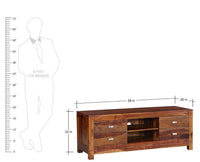 Bangalore Solid Wood Four Drawer TV Cabinet - Tv Cabinet - Furniselan-Teak-Finish