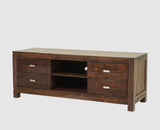 Bangalore Solid Wood Four Drawer TV Cabinet - Tv Cabinet - Furniselan-Grey-Finish