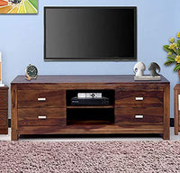 Bangalore Solid Wood Four Drawer TV Cabinet - Tv Cabinet - Furniselan-Teak-Finish