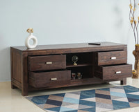 Bangalore Solid Wood Four Drawer TV Cabinet - Tv Cabinet - Furniselan-Grey-Finish