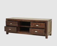 Bangalore Solid Wood Four Drawer TV Cabinet - Tv Cabinet - Furniselan-Grey-Finish
