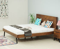 Barcelona Solid Wood King Size Bed - King Size Bed - Furniselan-Teak-Finish 