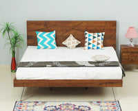 Barcelona Solid Wood King Size Bed - King Size Bed - Furniselan-Teak-Finish 