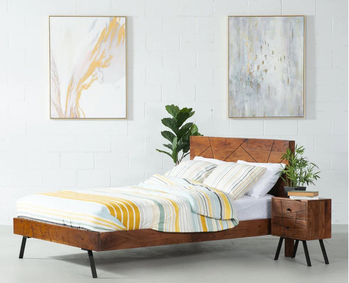 Barcelona Solid Wood King Size Bed - King Size Bed - Furniselan