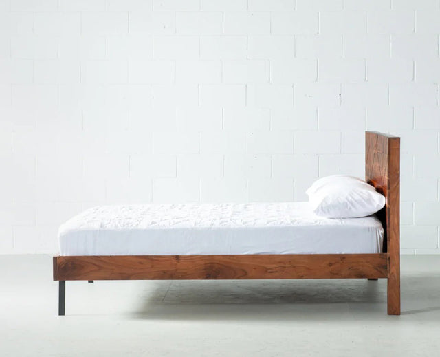 Barcelona Solid Wood King Size Bed - King Size Bed - Furniselan-Natural-Finish