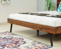 Barcelona Solid Wood King Size Bed - King Size Bed - Furniselan-Teak-Finish 