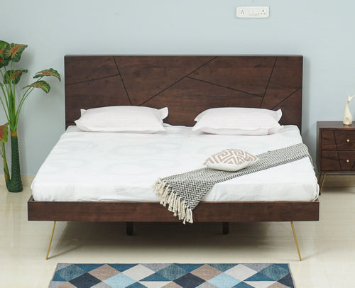 Barcelona Solid Wood King Size Bed - King Size Bed - Furniselan-Grey-Finish