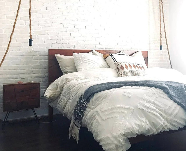 Barcelona Solid Wood King Size Bed - King Size Bed - Furniselan-Natural-Finish