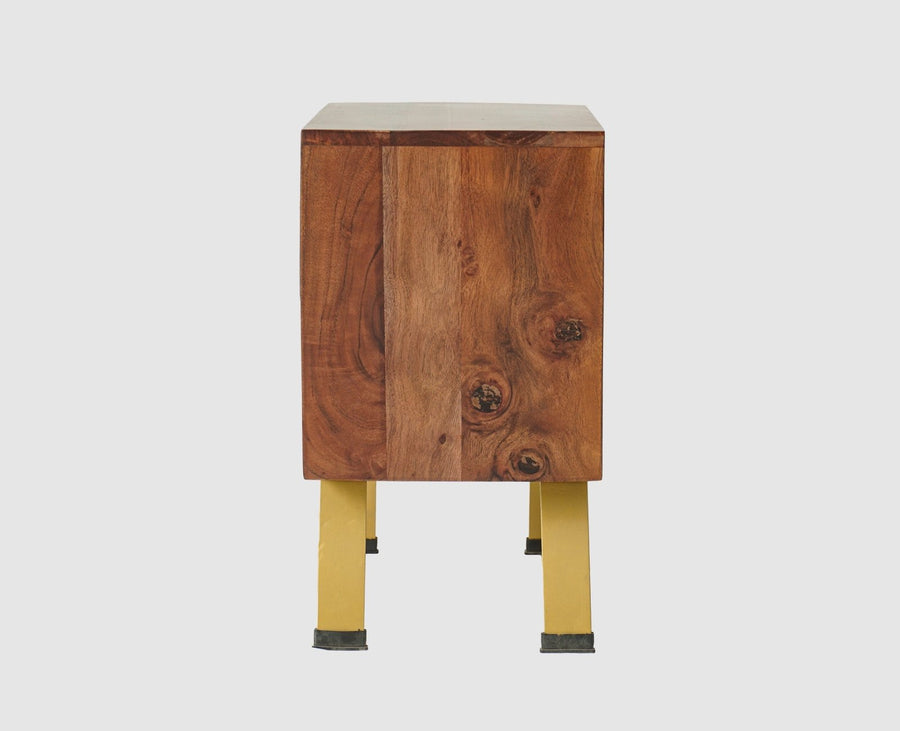 Barcelona Solid Wood Two Drawer Bedside Table - Bedside Table - Furniselan-Grey-Finish