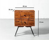 Barcelona Solid Wood Two Drawer Bedside Table - Bedside Table - Furniselan-Natural-Finish