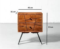 Barcelona Solid Wood Two Drawer Bedside Table - Bedside Table - Furniselan-Natural-Finish