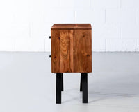 Barcelona Solid Wood Two Drawer Bedside Table - Bedside Table - Furniselan-Natural-Finish