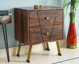 Barcelona Solid Wood Two Drawer Bedside Table - Bedside Table - Furniselan-Grey-Finish