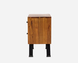 Barcelona Solid Wood Two Drawer Bedside Table - Bedside Table - Furniselan-Teak-Finish