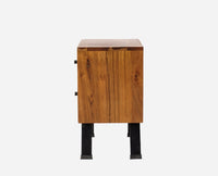 Barcelona Solid Wood Two Drawer Bedside Table - Bedside Table - Furniselan-Teak-Finish