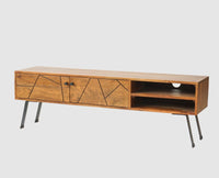 Barcelona Tv Cabinet with Two Doors - Tv Cabinet - Furniselan - Teak-Finish