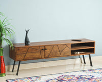 Barcelona Tv Cabinet with Two Doors - Tv Cabinet - Furniselan - Teak-Finish