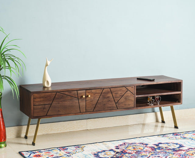 Barcelona Tv Cabinet with Two Doors - Tv Cabinet - Furniselan - Grey-Finish