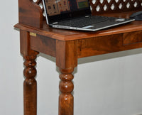 Bareilly Solid Wood Study Table with One Drawer - Study Table - Furniselan - Maple-Finish