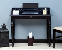 Bareilly Solid Wood Study Table with One Drawer - Study Table - Furniselan - Walnut-Finish