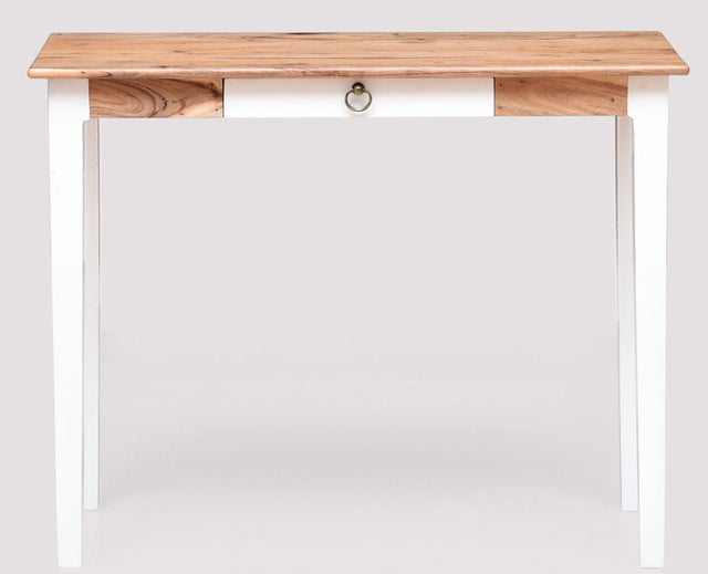 Beijing Solid Wood Study Table with One Drawer - Study Table - Furniselan - White-Finish