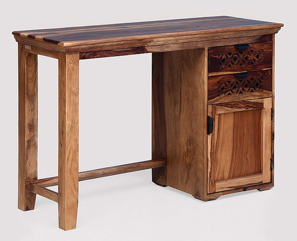 Study Table Rustic Buy Solid Wood Writing Study Table, Study Laptop Desk with Two Drawers ...
