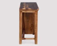 Bekasi Solid Wood Writing Study Table, Study Laptop Desk with Two Drawers & One Door-Rustic Teak Finish - Study Table - Furniselan