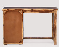 Bekasi Solid Wood Writing Study Table, Study Laptop Desk with Two Drawers & One Door With Chair -Rustic Teak Finish - Study Table - Furniselan - Rustic-Teak-Finish