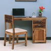 Bekasi Solid Wood Writing Study Table, Study Laptop Desk with Two Drawers & One Door With Chair -Rustic Teak Finish - Study Table - Furniselan - Rustic-Teak-Finish