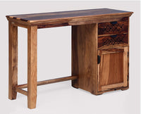 Bekasi Solid Wood Writing Study Table, Study Laptop Desk with Two Drawers & One Door With Chair -Rustic Teak Finish - Study Table - Furniselan - Rustic-Teak-Finish