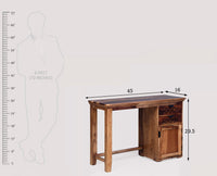 Bekasi Solid Wood Writing Study Table, Study Laptop Desk with Two Drawers & One Door With Chair -Rustic Teak Finish - Study Table - Furniselan - Rustic-Teak-Finish