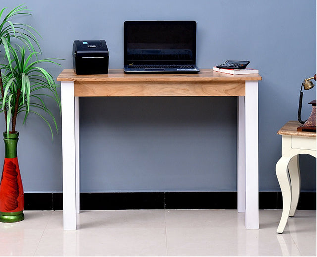Belem Solid Wood Console Table , Study Laptop Table - Study Table - Furniselan - White-Finish