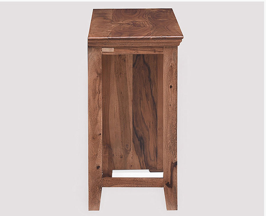 Belgaum Solid Wood Writing Study Table, Study Laptop Desk with Two Drawers & One Door With Chair - Study Table - Furniselan - Rustic-Teak-Finish