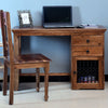 Belgaum Solid Wood Writing Study Table, Study Laptop Desk with Two Drawers & One Door With Chair - Study Table - Furniselan - Rustic-Teak-Finish
