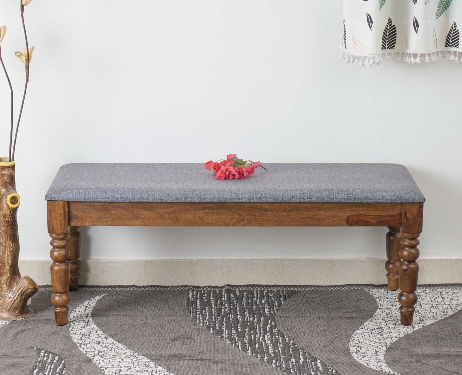 Belgium 3 Seater Sheesham Wood Bench - Furniselan - Teak-Finish