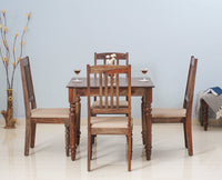 Belgium 4 Seater Dining Set With 4 Chairs - Furniselan - Grey-Finish