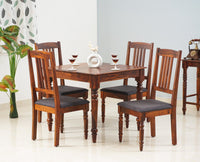 Belgium 4 Seater Dining Set With 4 Chairs - Furniselan - Maple-Finish