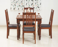 Belgium 4 Seater Dining Set With 4 Chairs - Furniselan - Maple-Finish