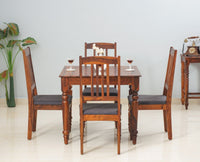 Belgium 4 Seater Dining Set With 4 Chairs - Furniselan - Maple-Finish