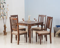 Belgium 4 Seater Dining Set With 4 Chairs - Furniselan - Grey-Finish