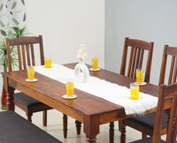 Belgium 6 Seater Dining Set With 4 Chairs & Bench - Dining Set - Furniselan - Maple-Finish
