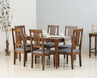 Belgium 6 Seater Dining Set With 6 Chairs - Dining Set - Furniselan - Teak-Finish