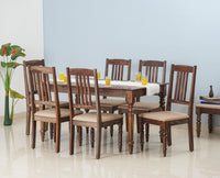 Belgium 6 Seater Dining Set With 6 Chairs - Dining Set - Furniselan - Grey-Finish